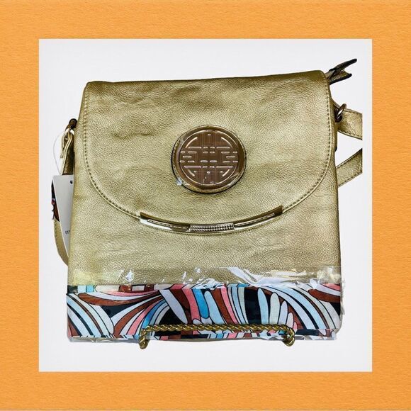 GOLD CROSSBODY BAG - Picture 1 of 9